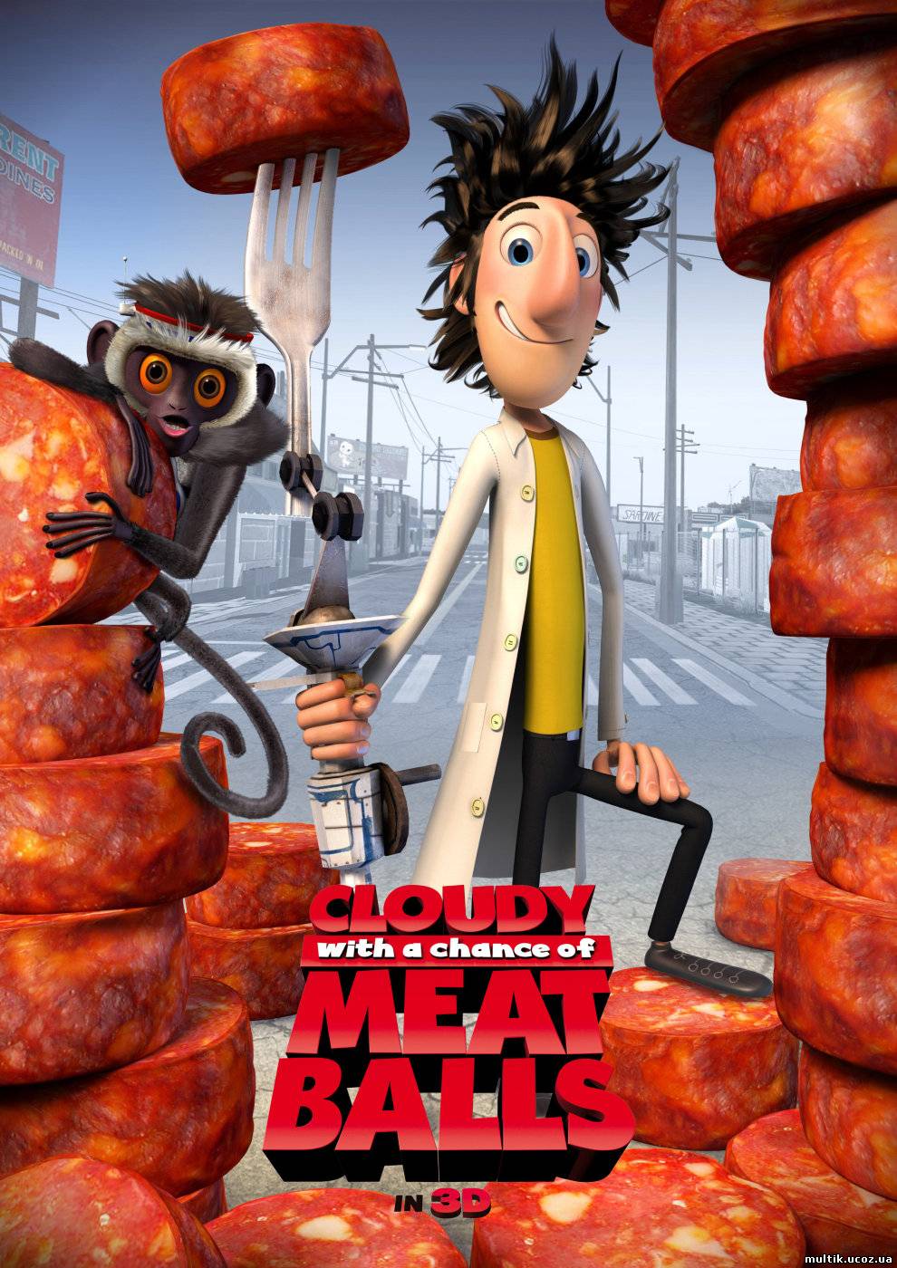Облачно, возможны осадки в виде фрикаделек / Cloudy with a Chance of Meatballs (2009) смотреть онлайн
